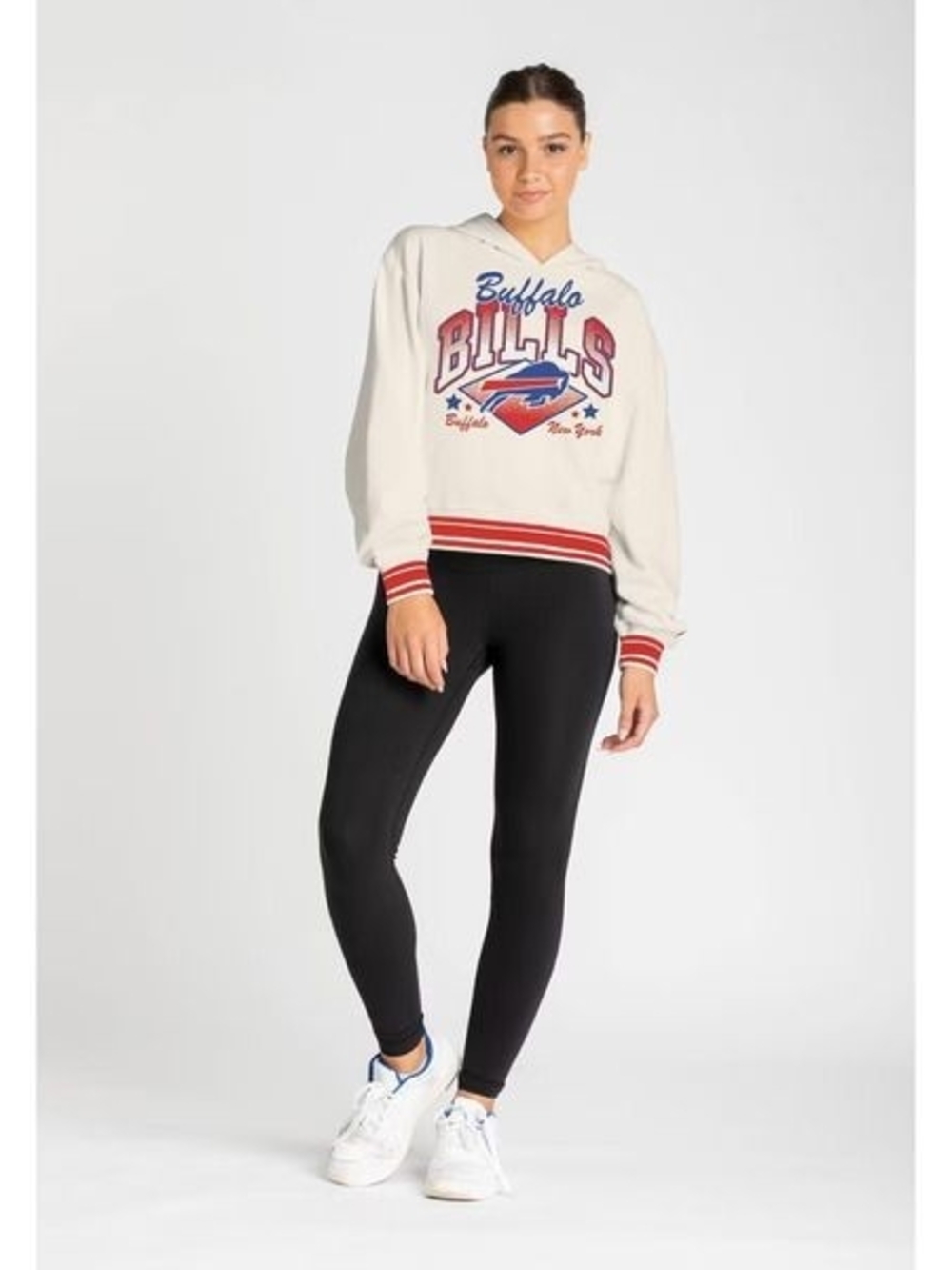 Champion NFL Buffalo Bills Cropped Hoodie with Red & Blue Logo Small